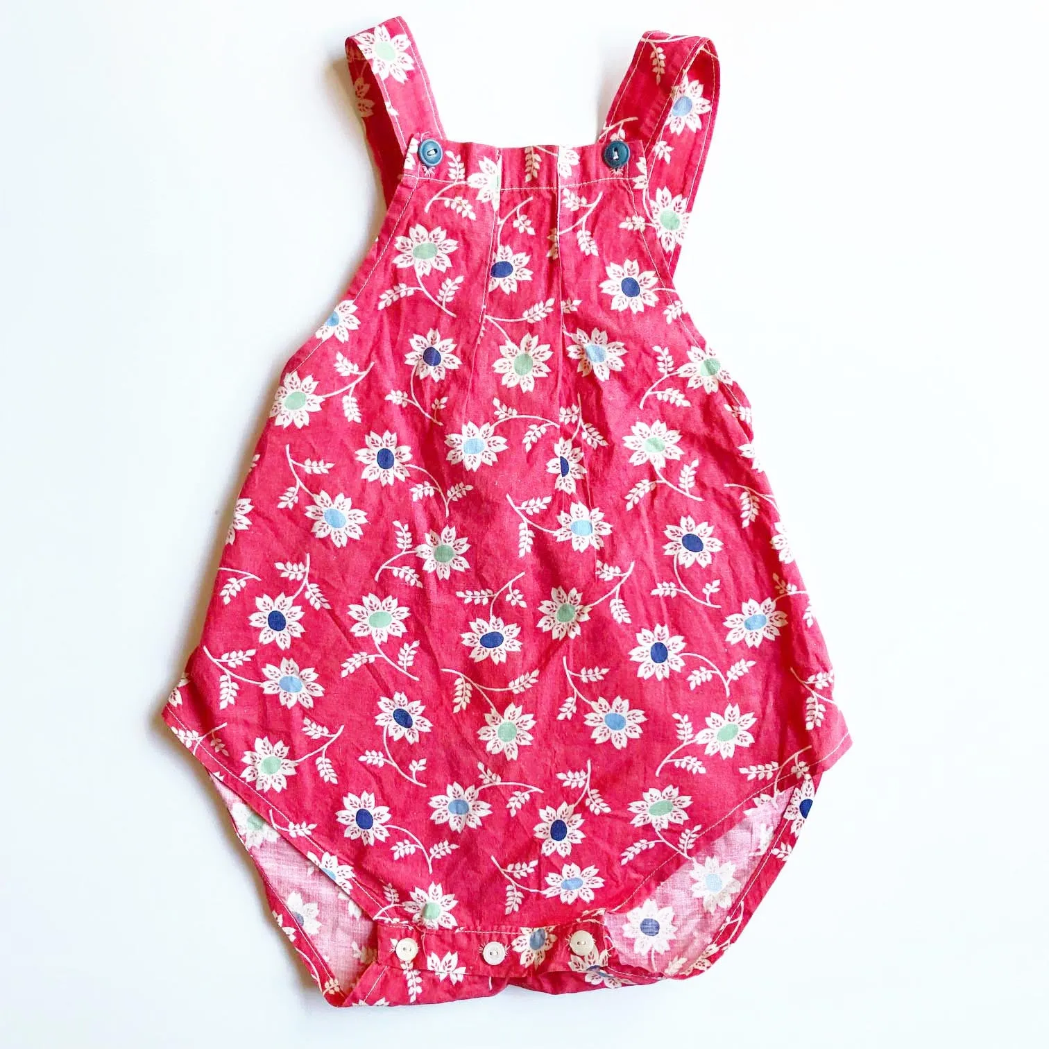 1940's Little Red print Romper 9-12 months