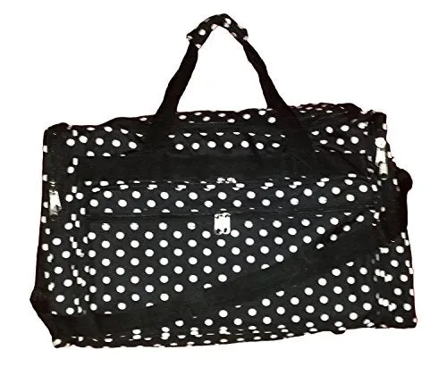 22 Inch Fashion Multi Pocket Gym Dance Cheer Travel Carry On / Duffle Bag (Blank - Black W/ White