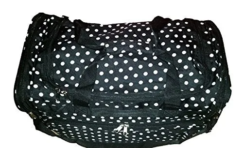 22 Inch Fashion Multi Pocket Gym Dance Cheer Travel Carry On / Duffle Bag (Blank - Black W/ White