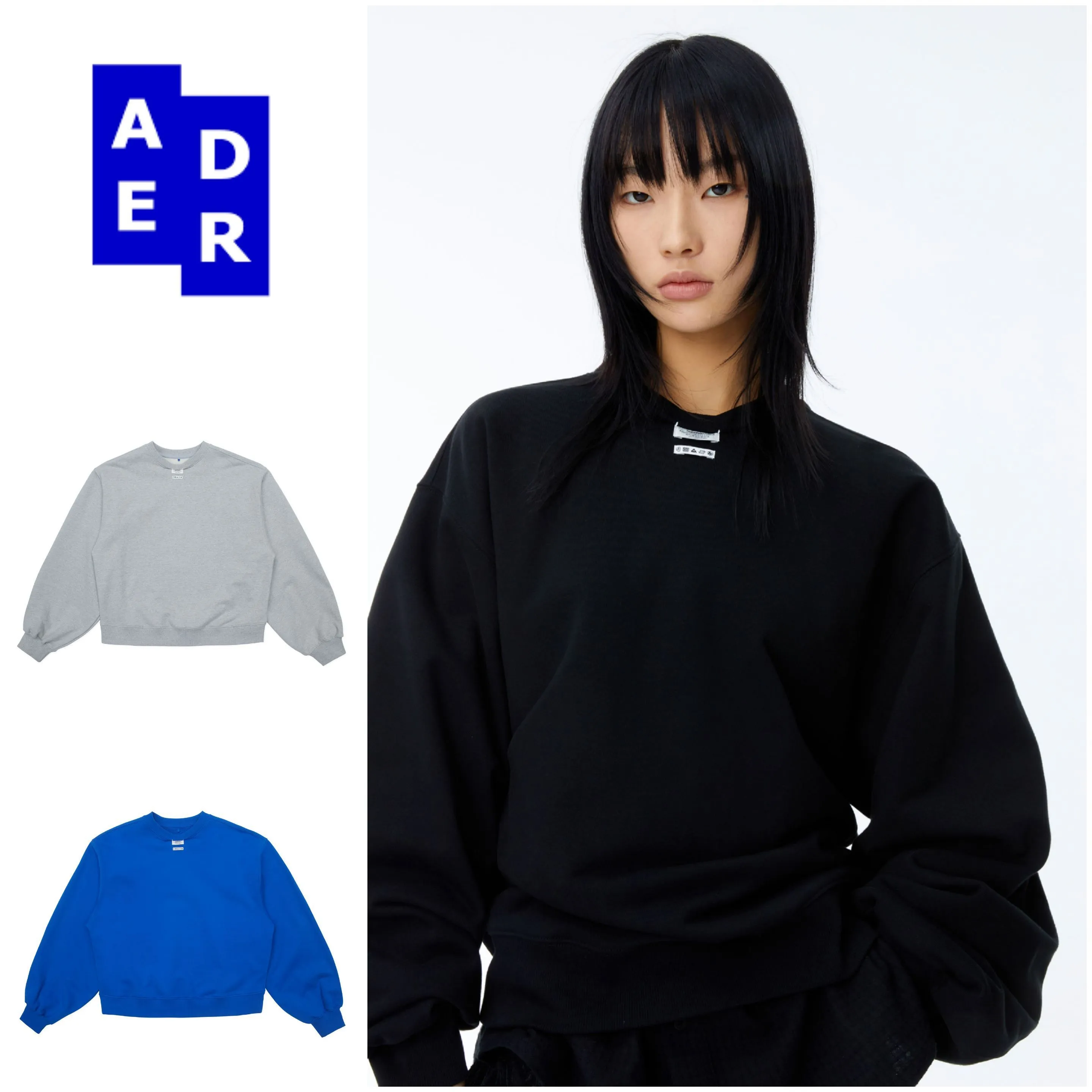 ADERERROR  |Unisex Street Style Long Sleeves Cotton Logo Sweatshirts