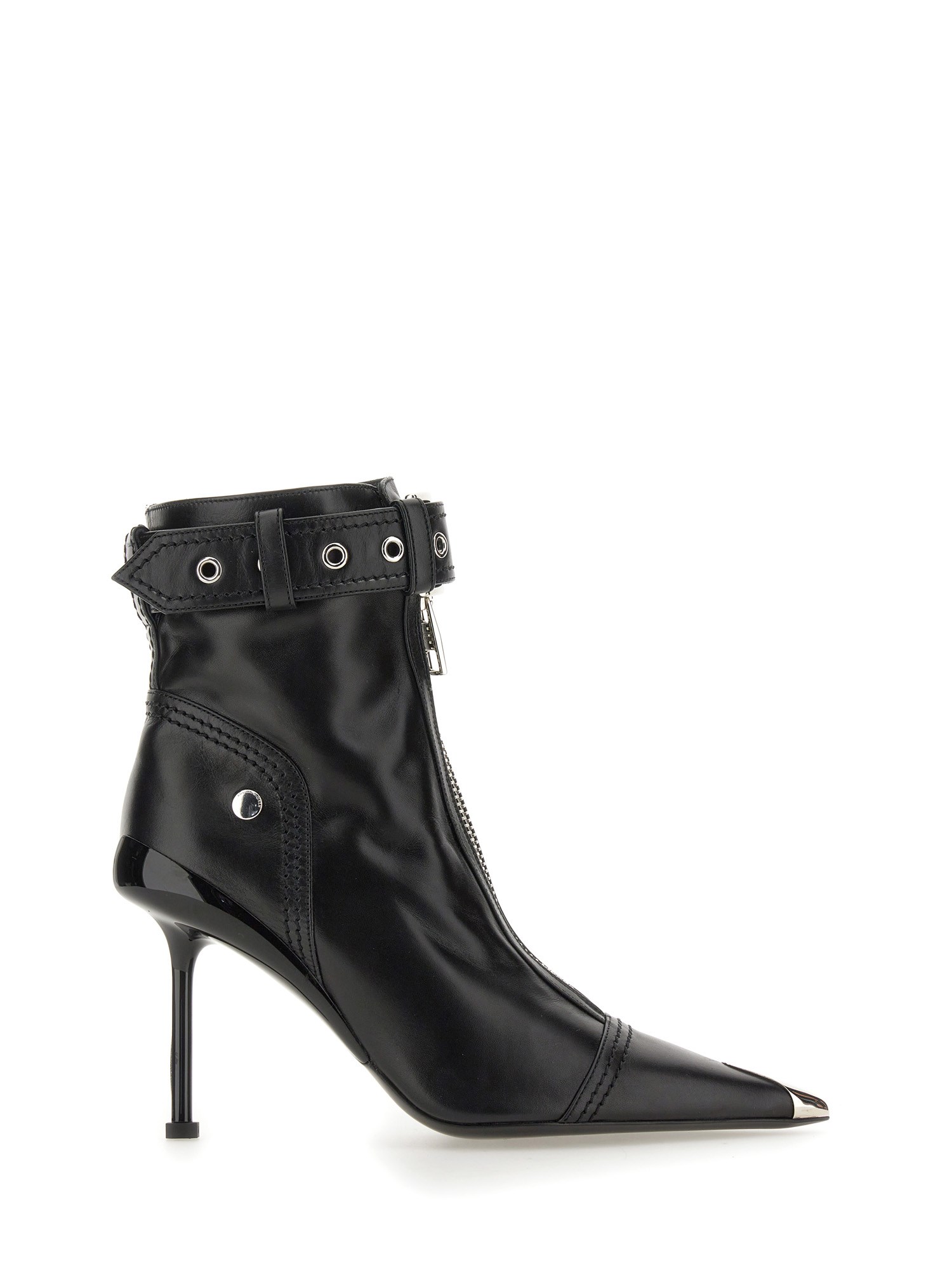 ALEXANDER McQUEEN    SLASH LEATHER BIKER BOOT