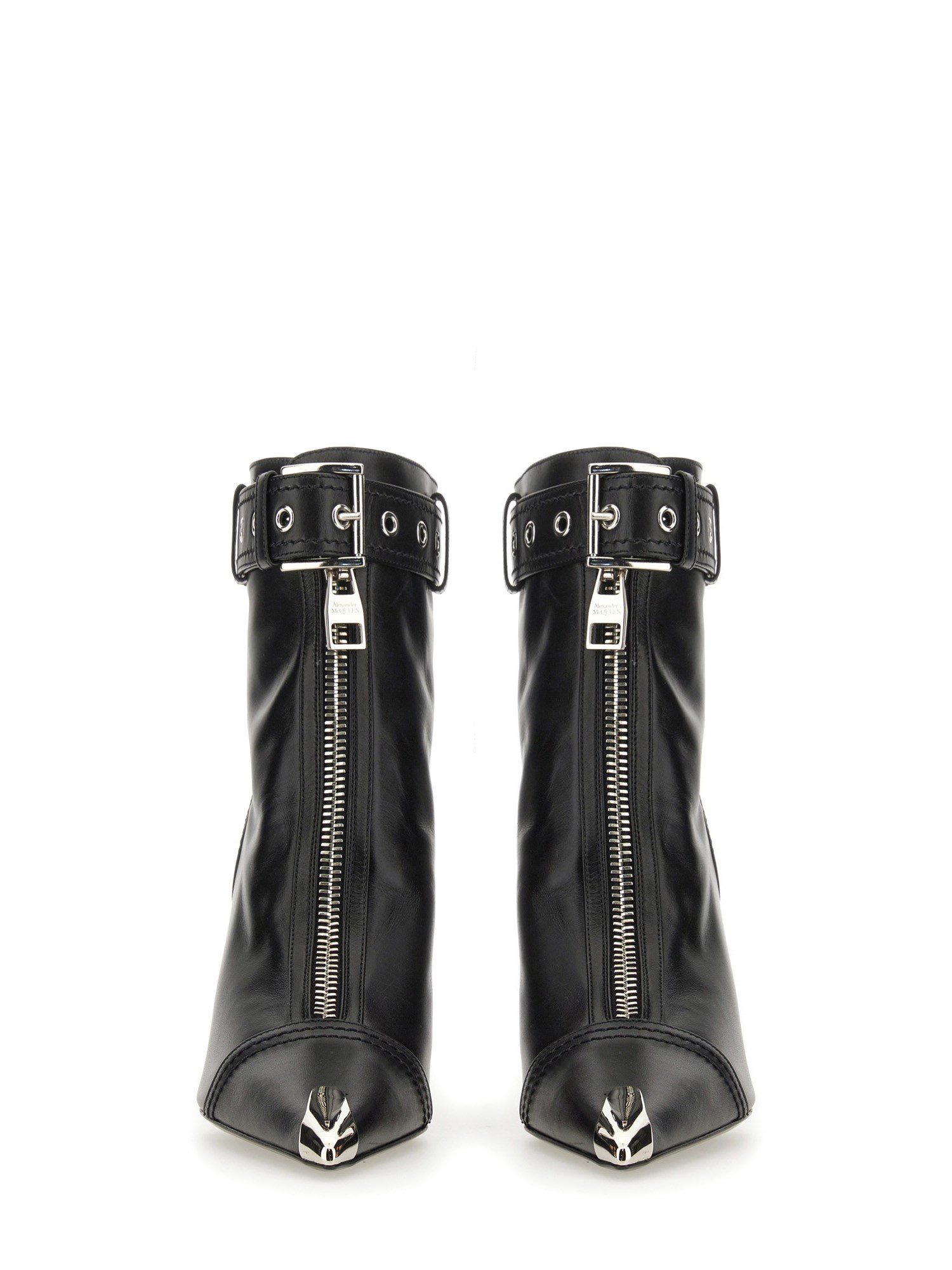 ALEXANDER McQUEEN    SLASH LEATHER BIKER BOOT