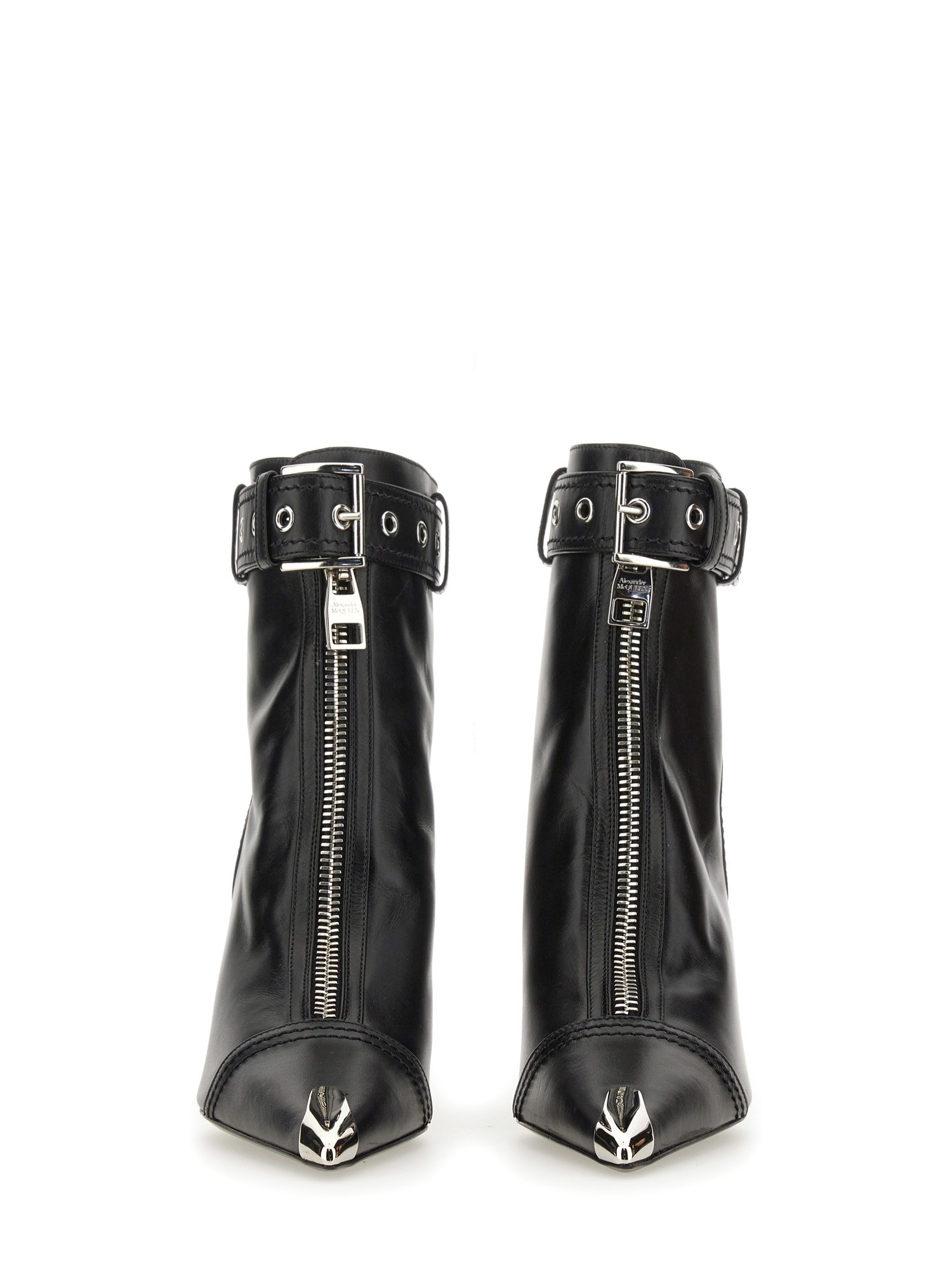 ALEXANDER McQUEEN    SLASH LEATHER BIKER BOOT