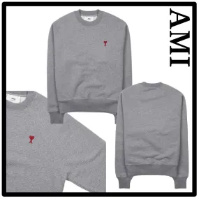 AMI PARIS  |Unisex Street Style Cotton Logo Designers Sweatshirts