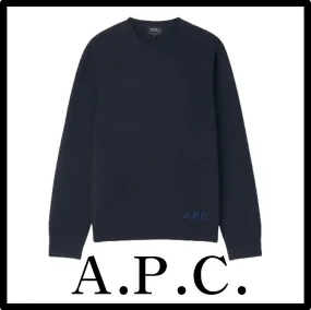 A.P.C.  |Unisex Street Style Collaboration Logo Designers Sweatshirts