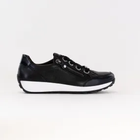 Ara Ollie Side Zip Lace Sneaker (Women's) - Black Leather