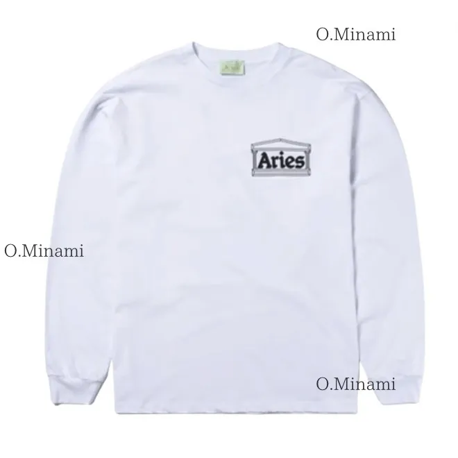 ARIES  |Unisex Street Style Plain Cotton Logo T-Shirts