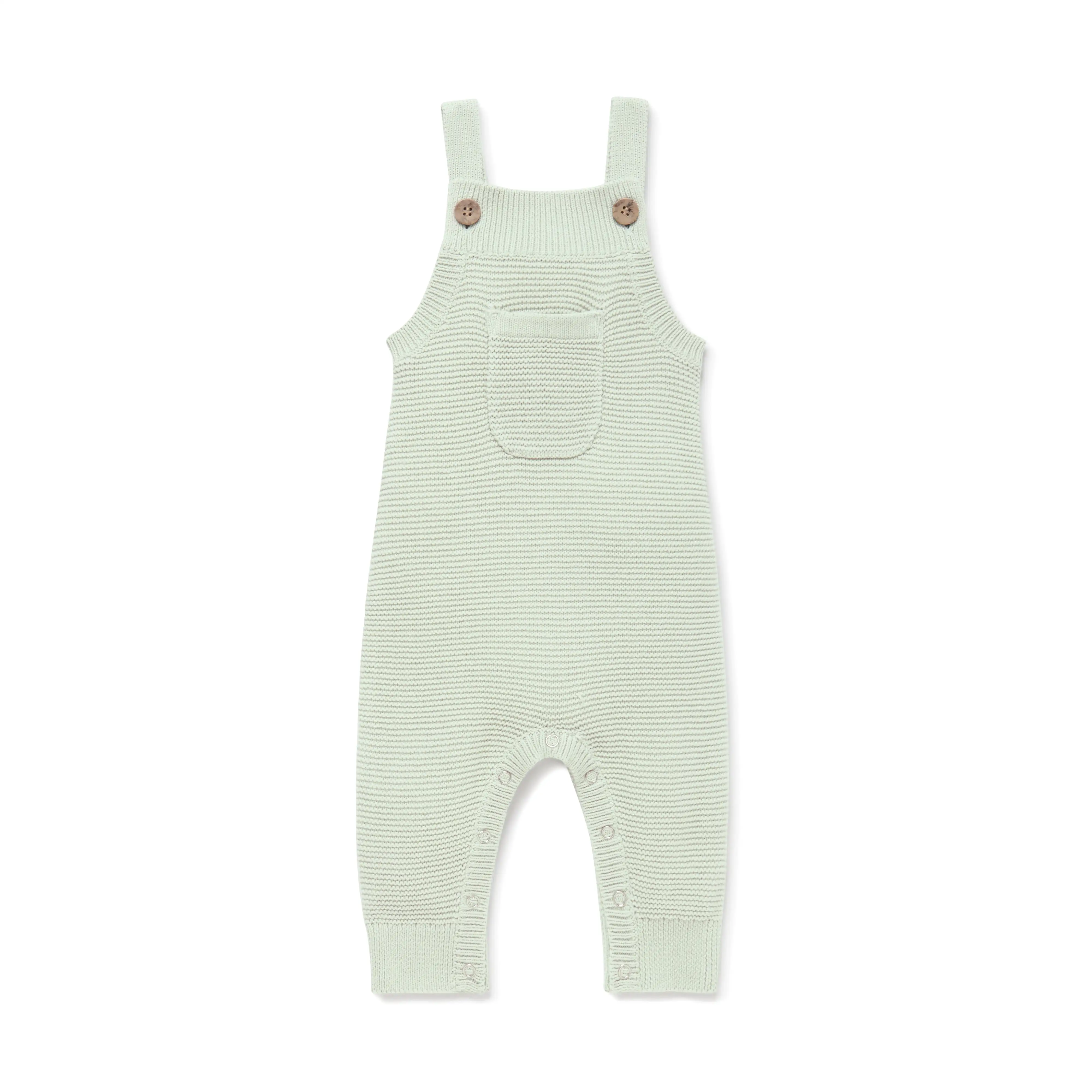 Aster & Oak Sage Knit Pocket Overalls