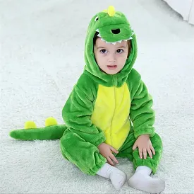 Baby Flannel Romper Boys Girls Christmas Winter Outfit Infant Dinosaur Animal Cartoon Hooded Pajamas Thick Warm Jumpsuit S470419