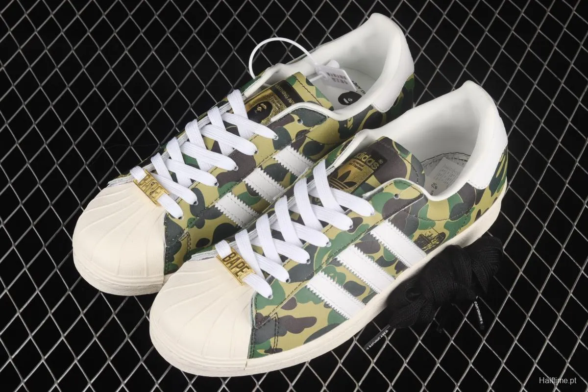 BAPE x Adidas Superstar 80s GZ8981 Darth ape-man co-named shell full head casual board shoes