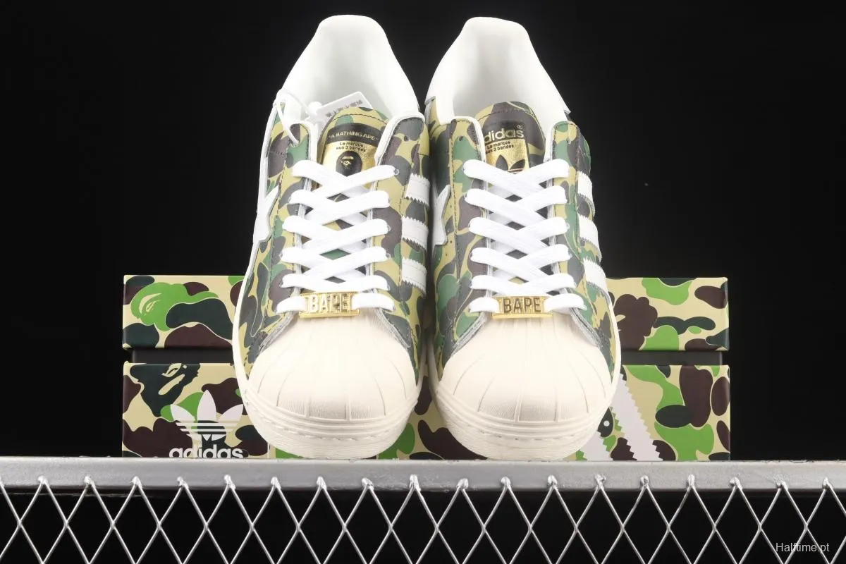 BAPE x Adidas Superstar 80s GZ8981 Darth ape-man co-named shell full head casual board shoes