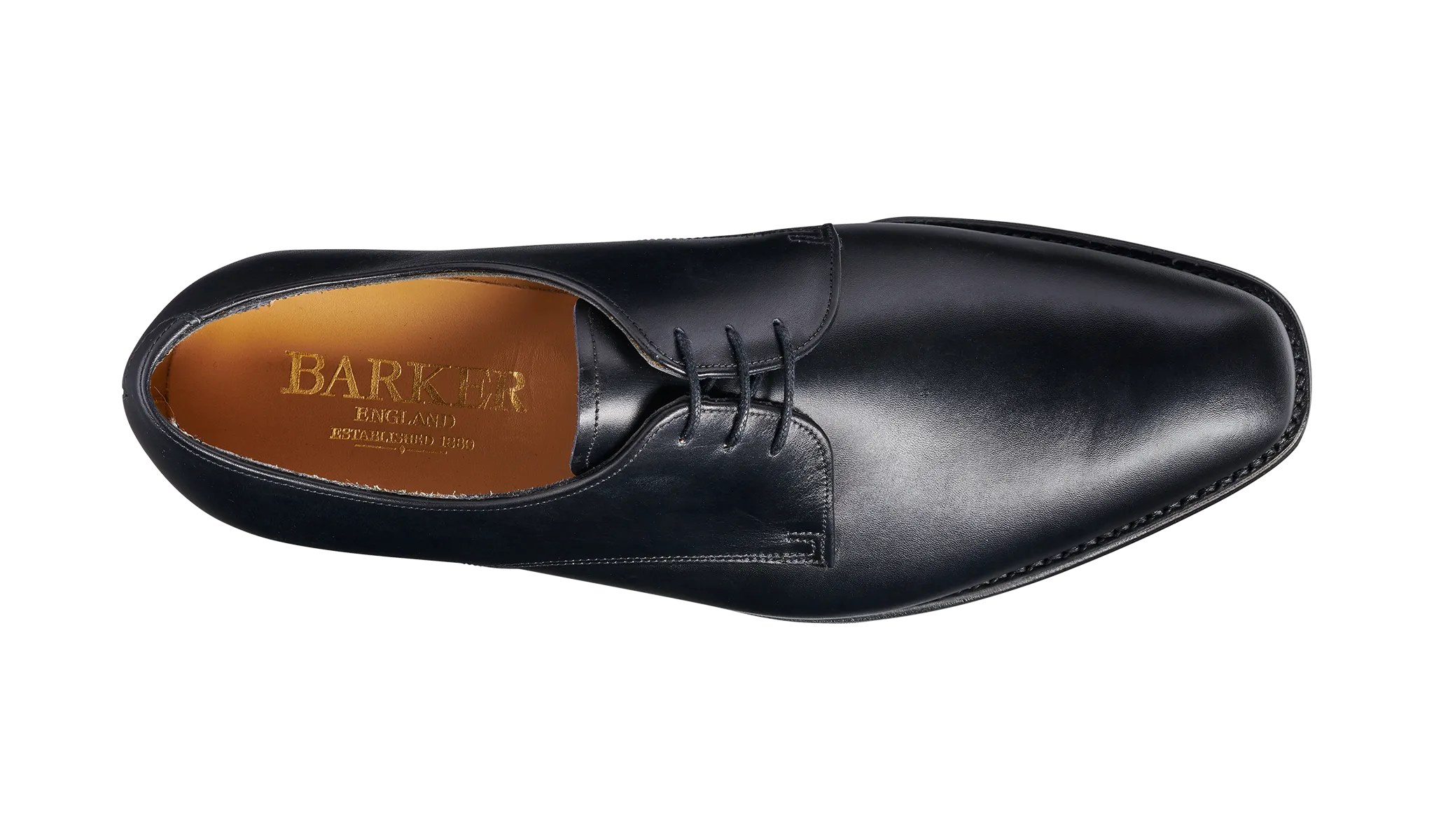 Barker St Austell  Plain fronted Derby Shoe - Black Calf