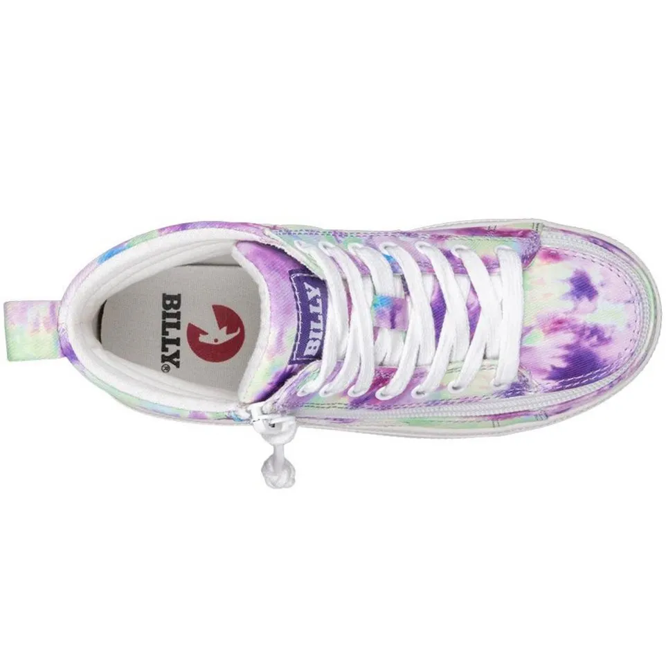 Billy Footwear (Kids) - Purple Watercolour Core Skate Canvas Shoes