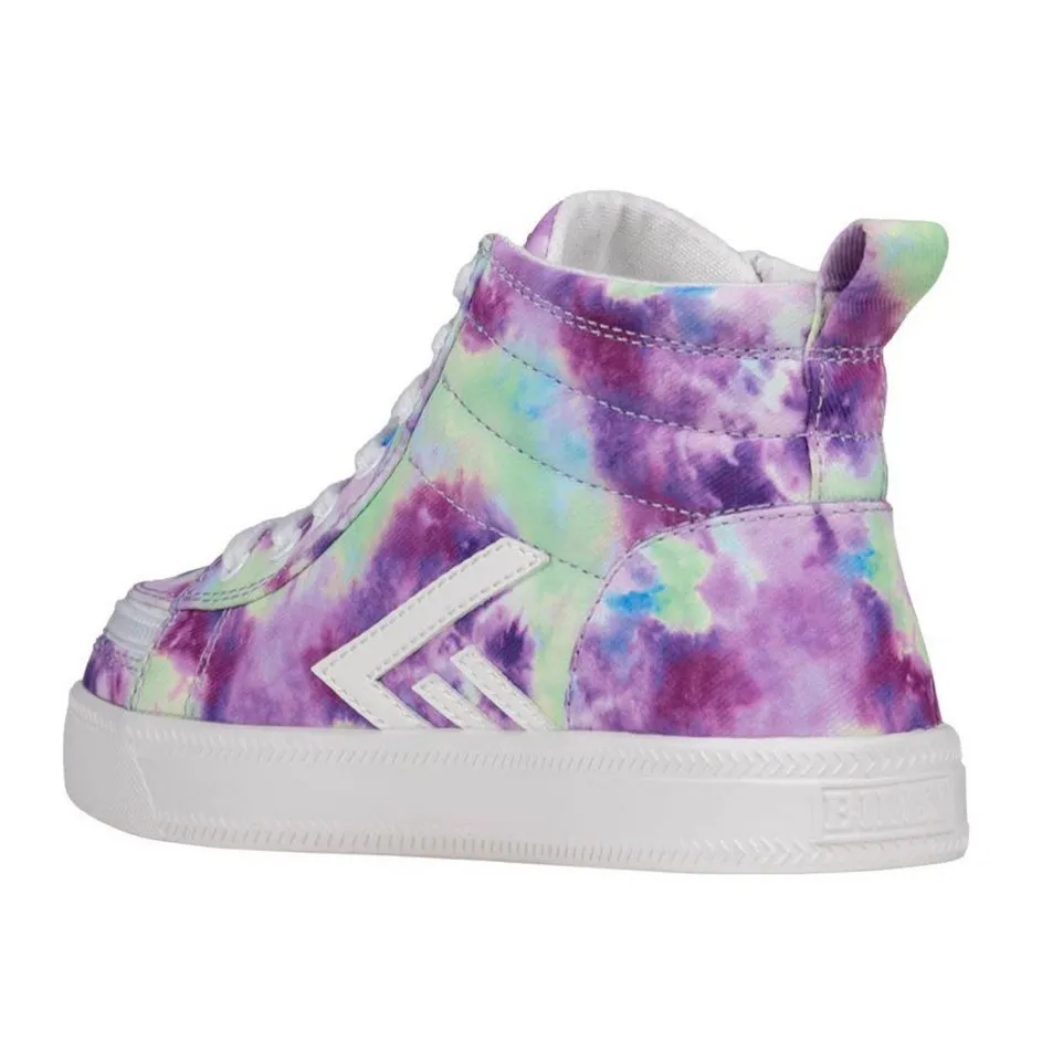 Billy Footwear (Kids) - Purple Watercolour Core Skate Canvas Shoes