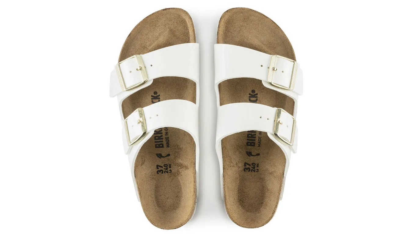 Birkenstock Arizona BF Patent White Narrow Fit