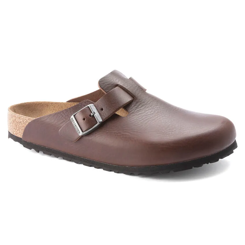 Birkenstock Boston Grip Leather in Vintage Roast & Black