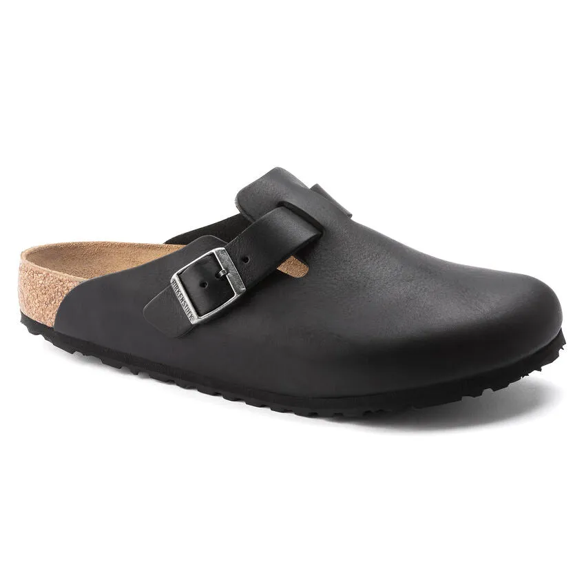 Birkenstock Boston Grip Leather in Vintage Roast & Black