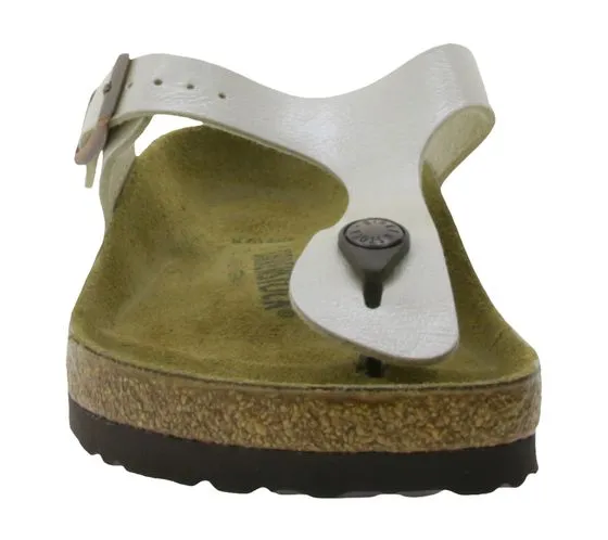 BIRKENSTOCK Gizeh separatore per dita da donna made in Germany larghezza normale 00943871 bianco perla