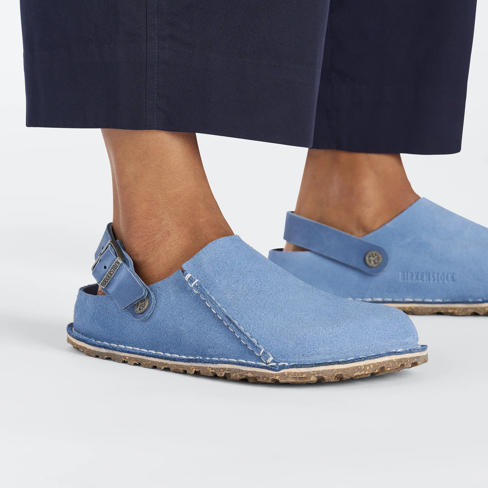 Birkenstock Lutry Premium Suede Leather: Elemental Blue 