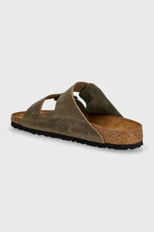 Birkenstock suede sliders Arizona men's green color 1028151