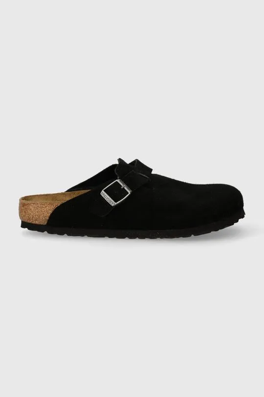 Birkenstock suede sliders Boston men's black color 1027142