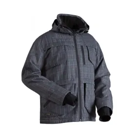 Blaklader 4871 1954 Winter Jacket Dark Grey With Checks & Red Stripes