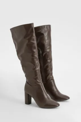 Block Heel Knee High Boots