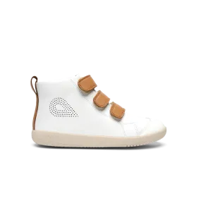 Bobux I-Walk Hi Court White + Caramel