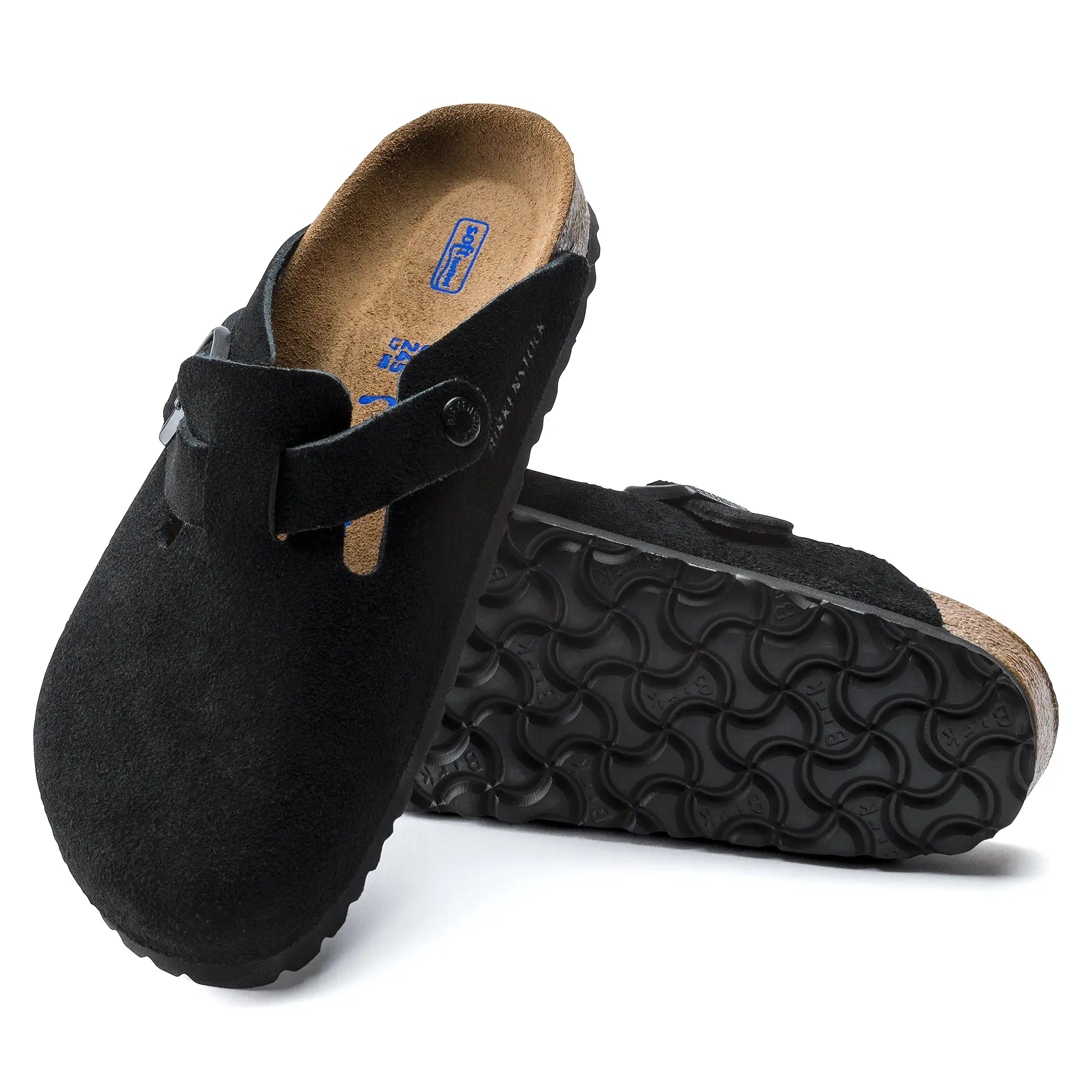 Boston Black Suede Soft Footbed