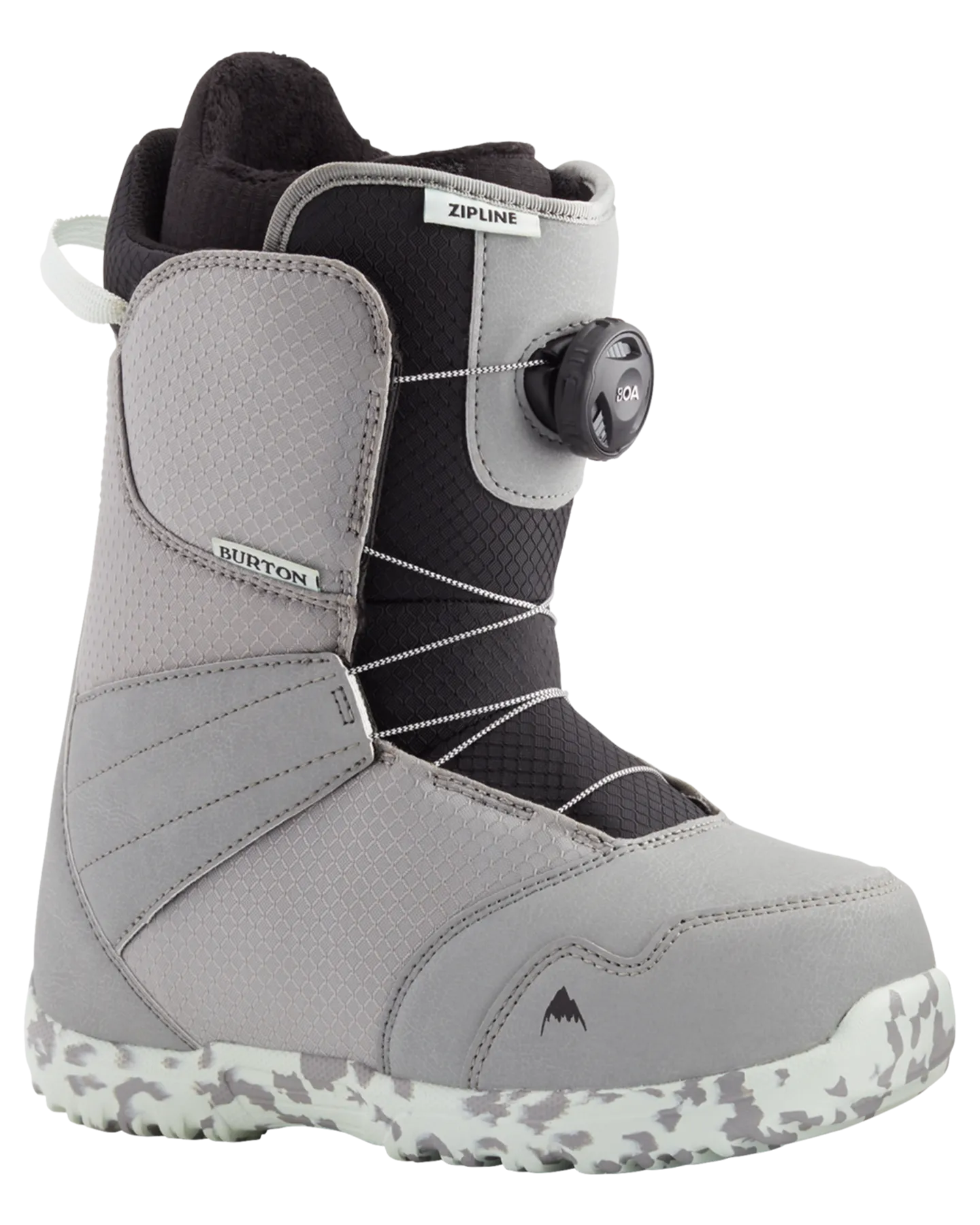 Burton Kids' Zipline Boa® Snowboard Boots - Gray/Neo-Mint - 2024 | Shop Snowboard Boots at Trojan Wake Ski Snow & Snow S