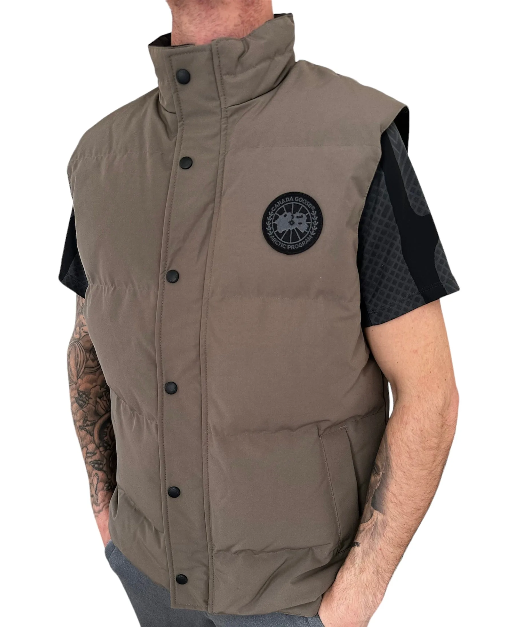 CANADA GOOSE BLACK LABEL GARSON DOWN GILET BODYWARMER VEST - SAND