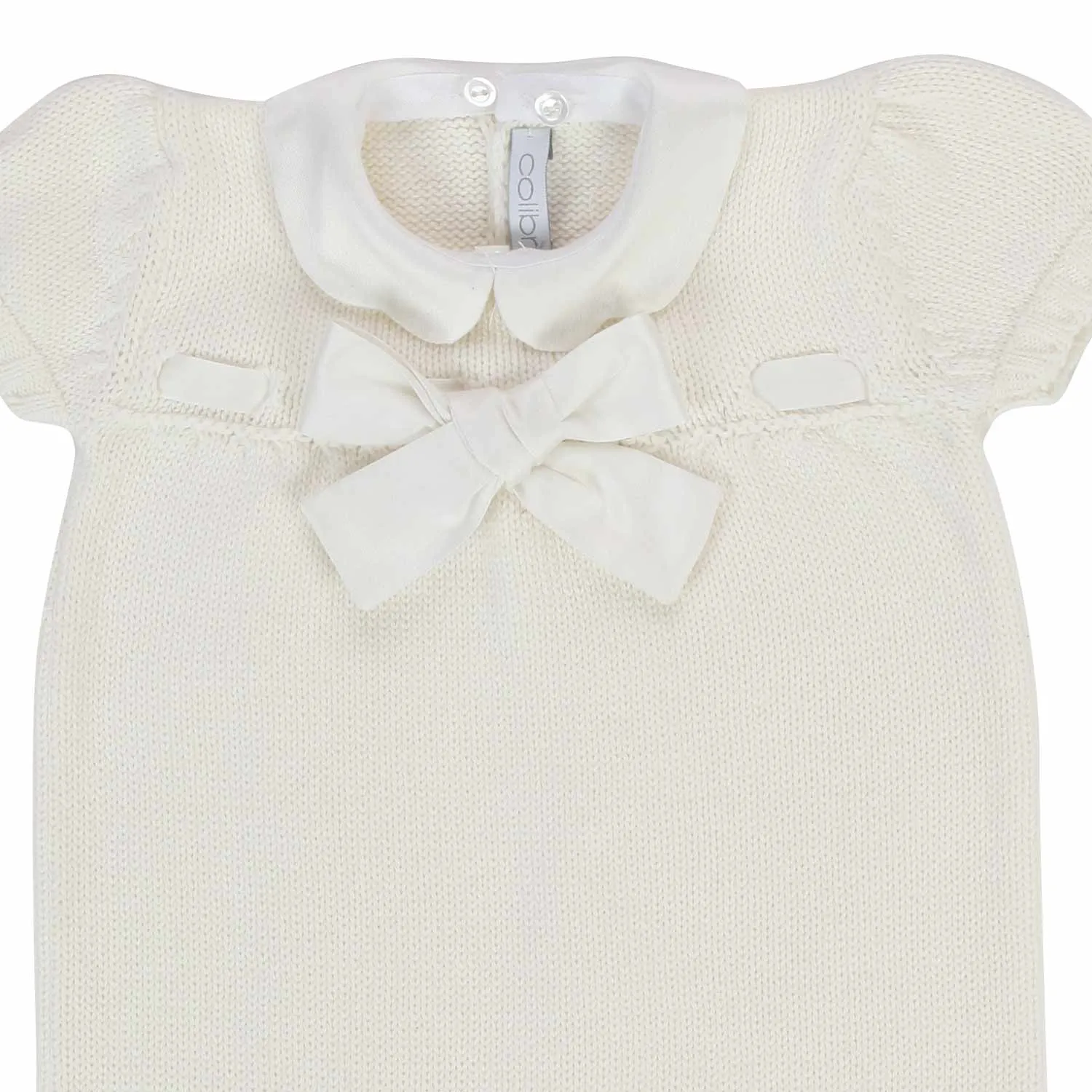 Colibri Knitted Cream-Colored Romper For Baby Girl