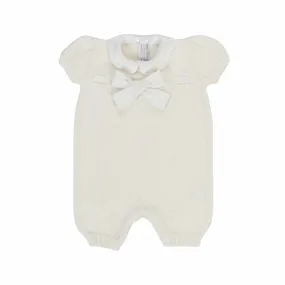 Colibri Knitted Cream-Colored Romper For Baby Girl