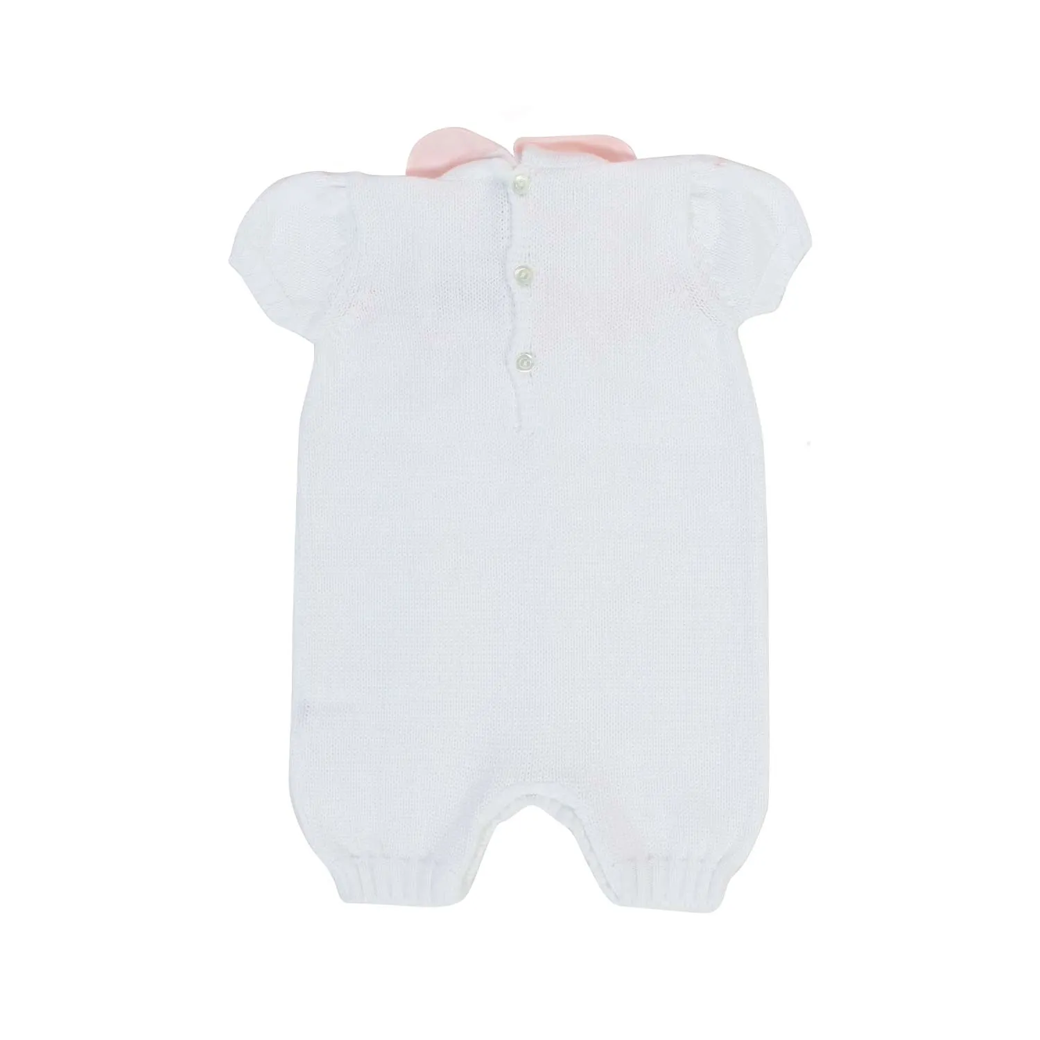 Colibri Knitted White And Pink Romper For Baby Girl