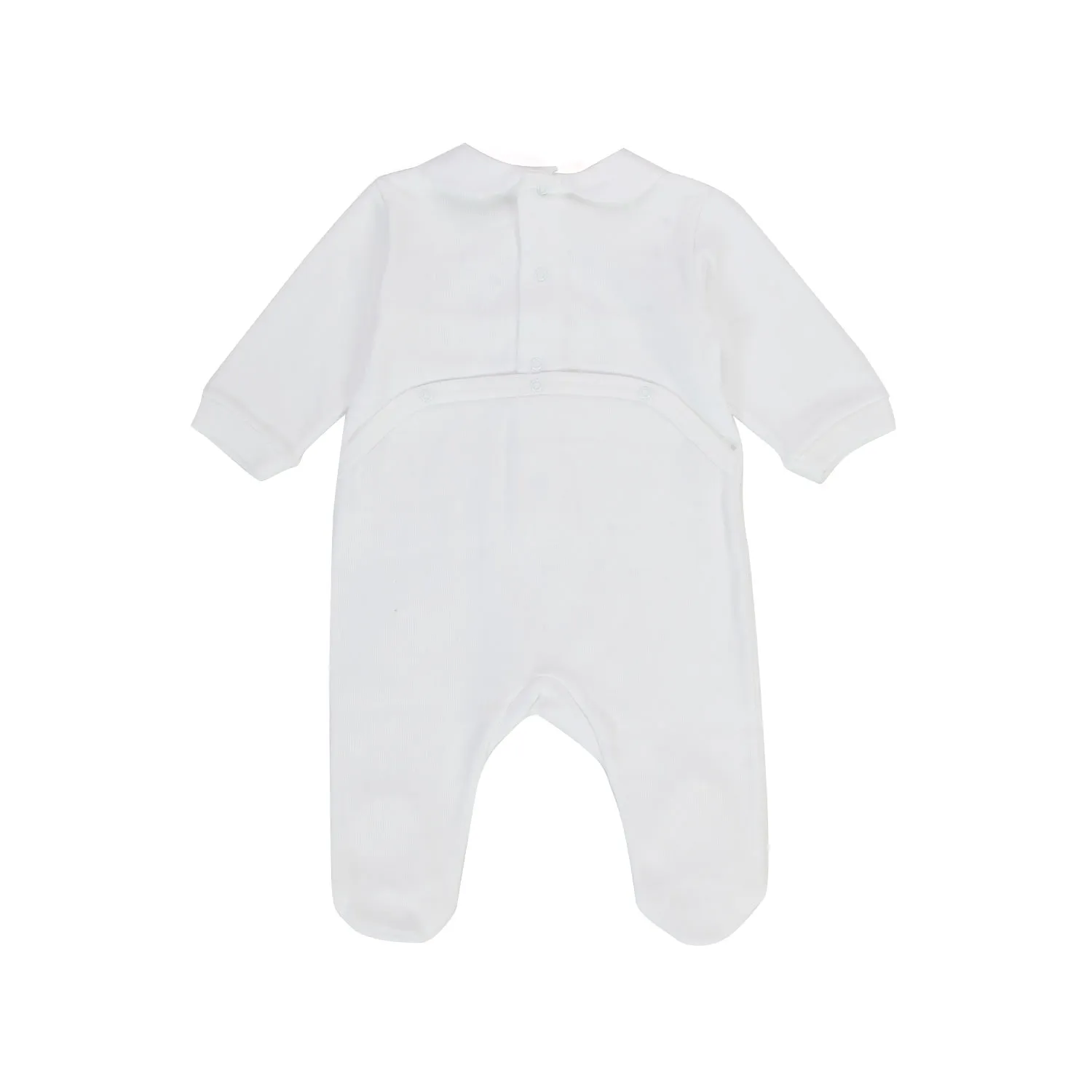 Colibri White Romper With Light Blue Embroidery For Baby