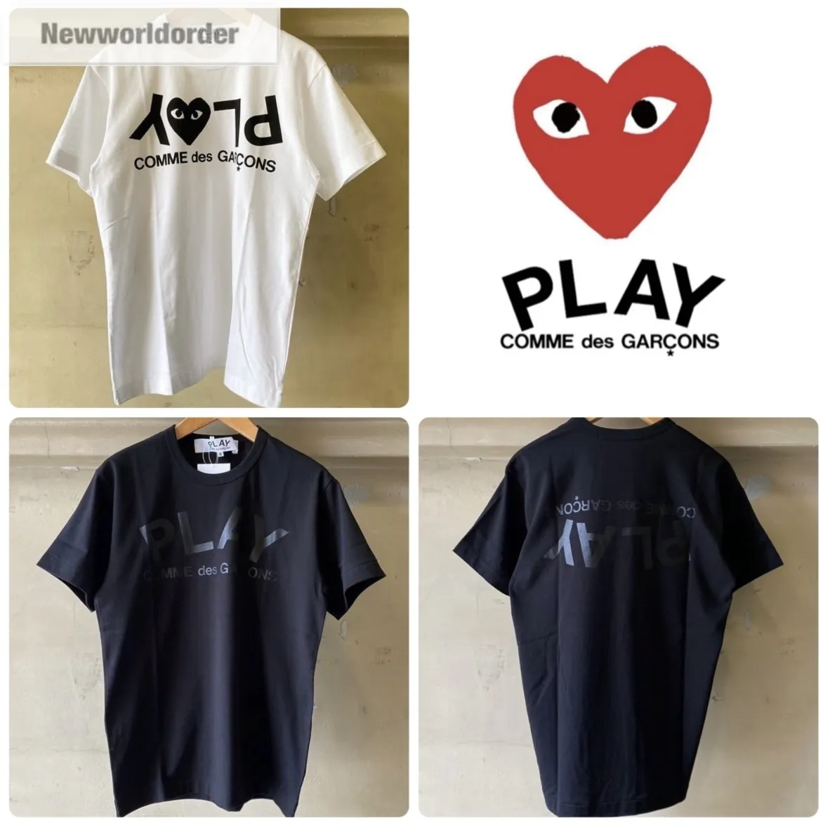 COMME des GARCONS  |Crew Neck Heart Unisex Street Style Cotton Short Sleeves