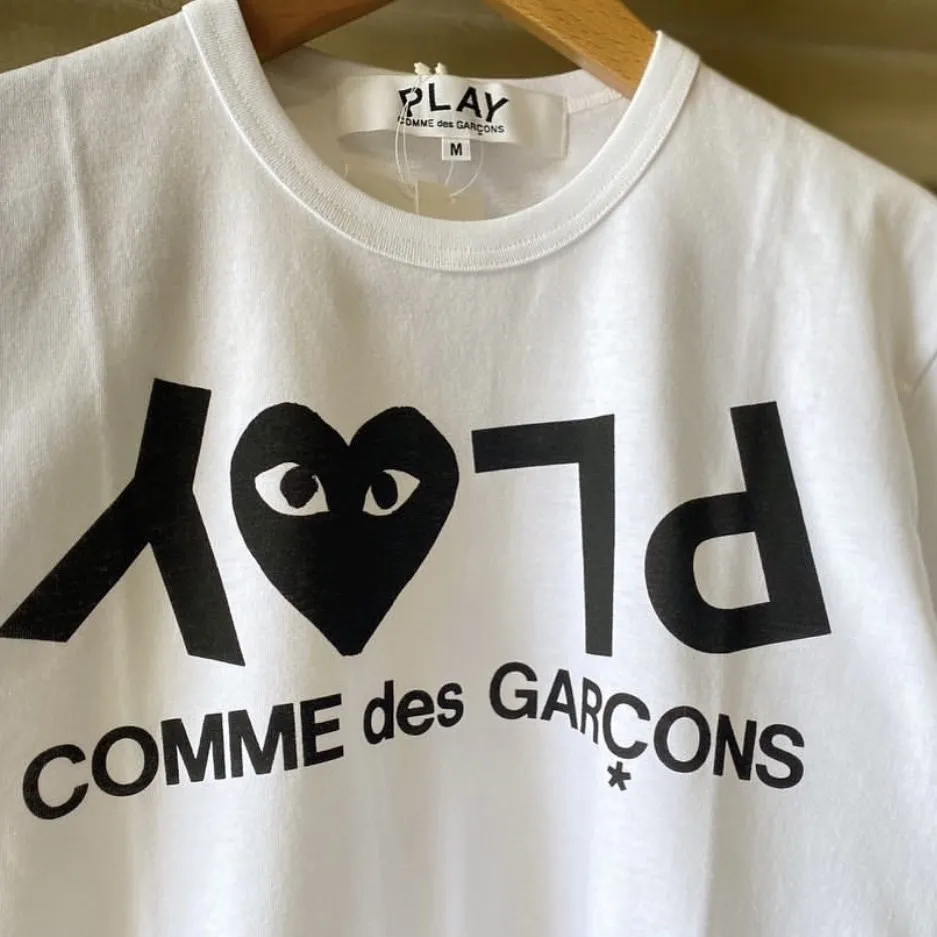 COMME des GARCONS  |Crew Neck Heart Unisex Street Style Cotton Short Sleeves