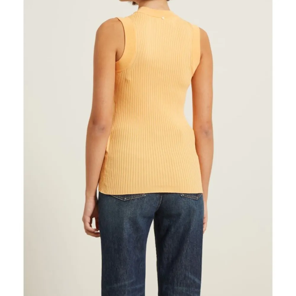 Diffusione Tessile  |Crew Neck Rib Sleeveless Street Style Plain Cotton Logo