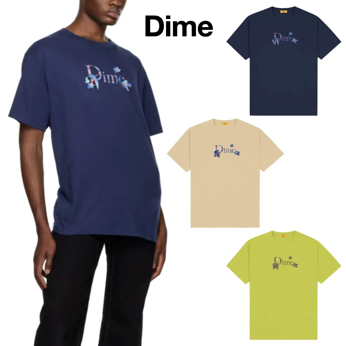 Dime  |Crew Neck Unisex Street Style Plain Cotton Short Sleeves