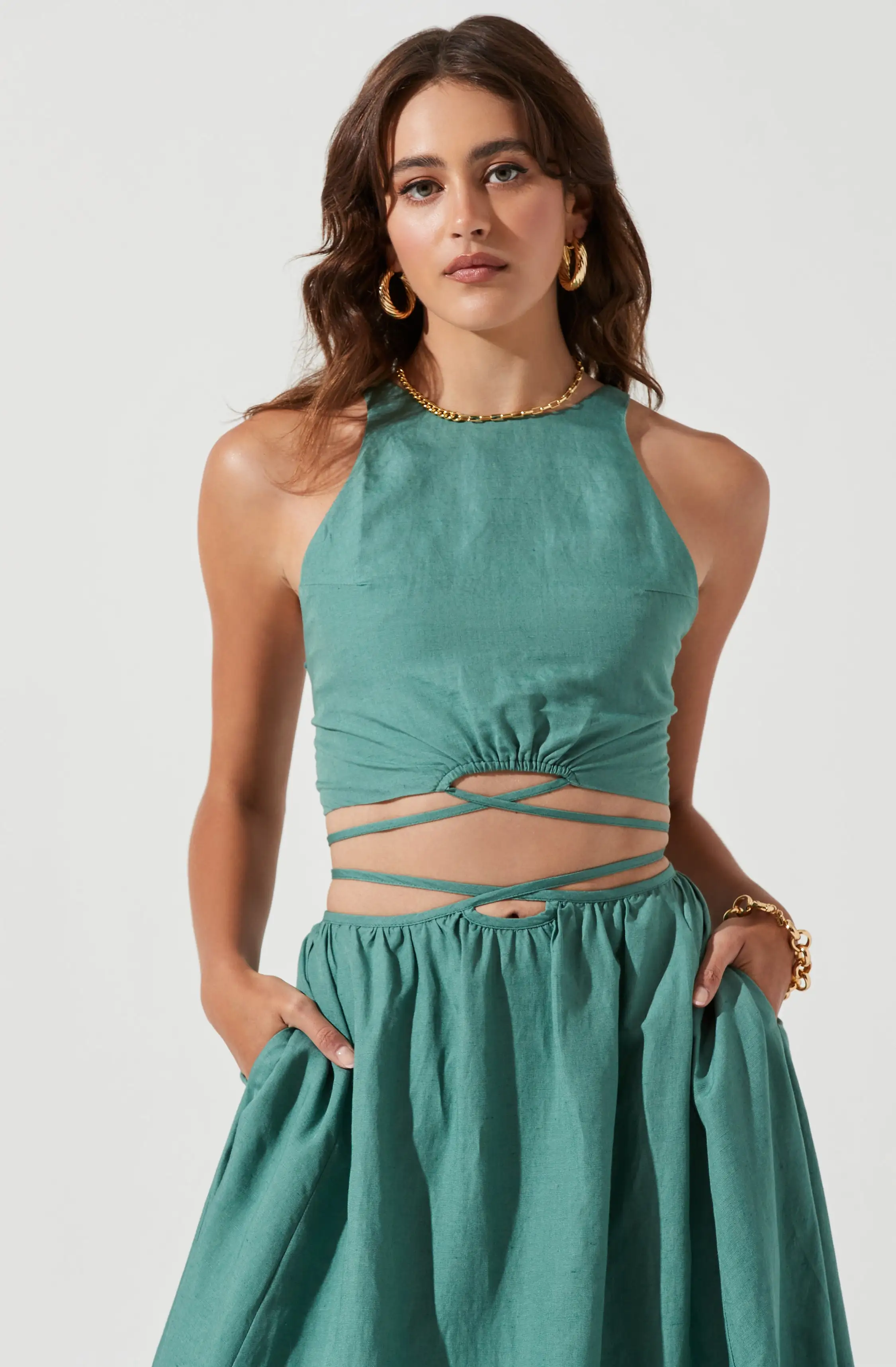 Divine Tie Waist Crop Top