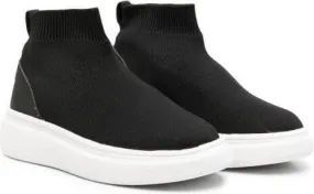 Douuod Kids woven slip-on sneaker boots Black