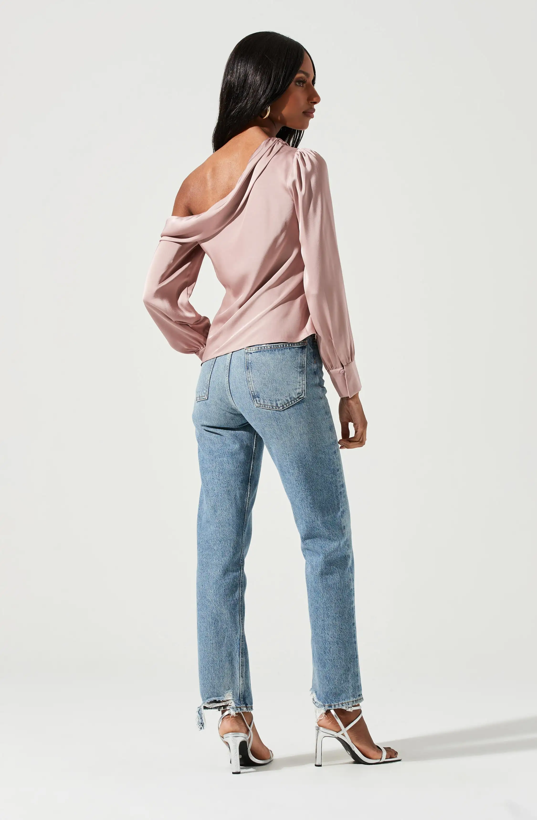 Ellen Draped Off Shoulder Long Sleeve Top