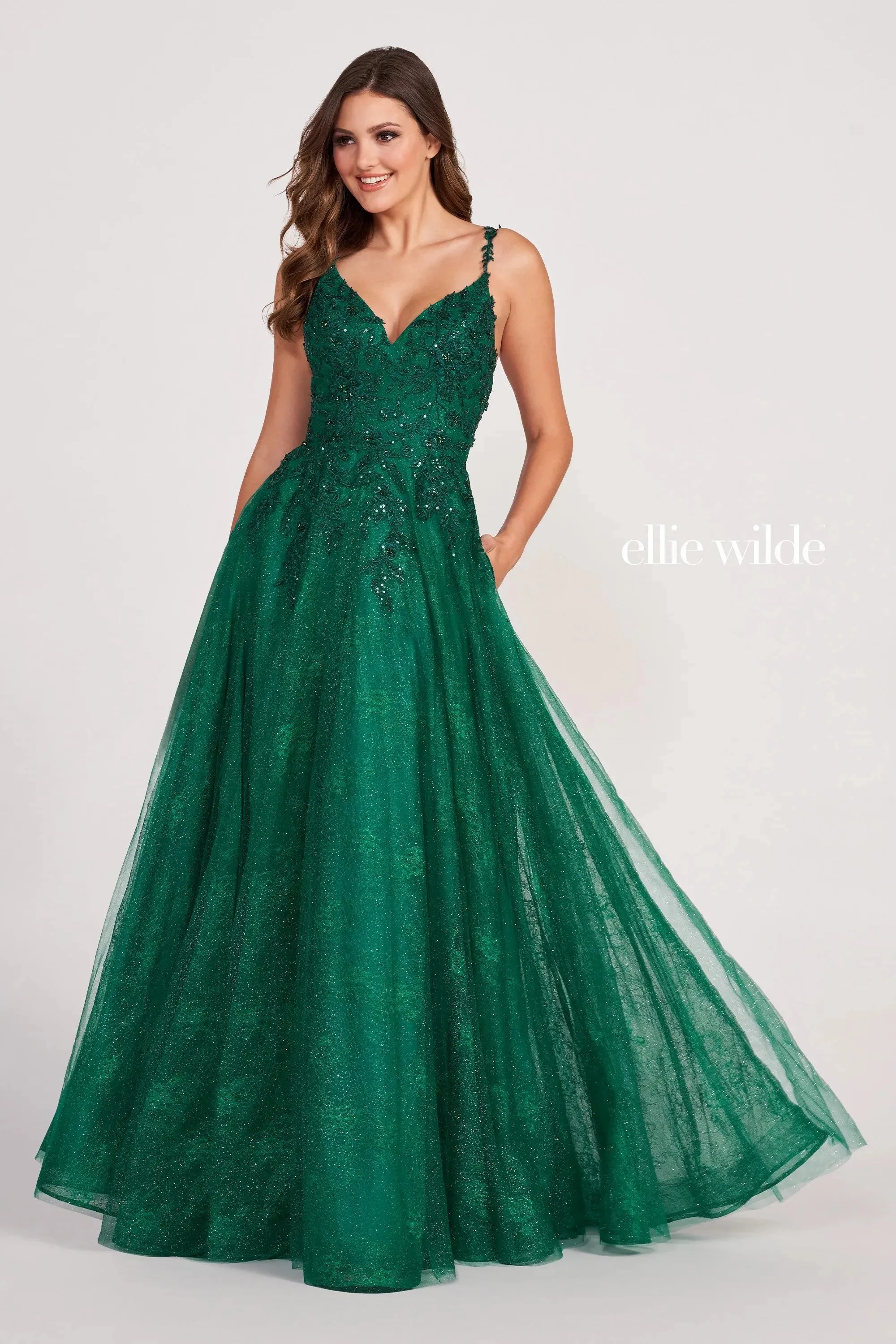 Ellie Wilde EW34086 Prom Long Formal Pocket Evening Gown