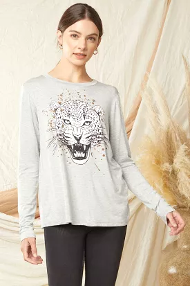 Entro Long Sleeve Tiger Print Tee