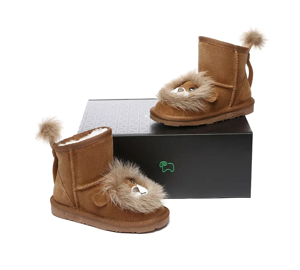 EVERAU Kid Sheepskin Boots Lion Kids Plus