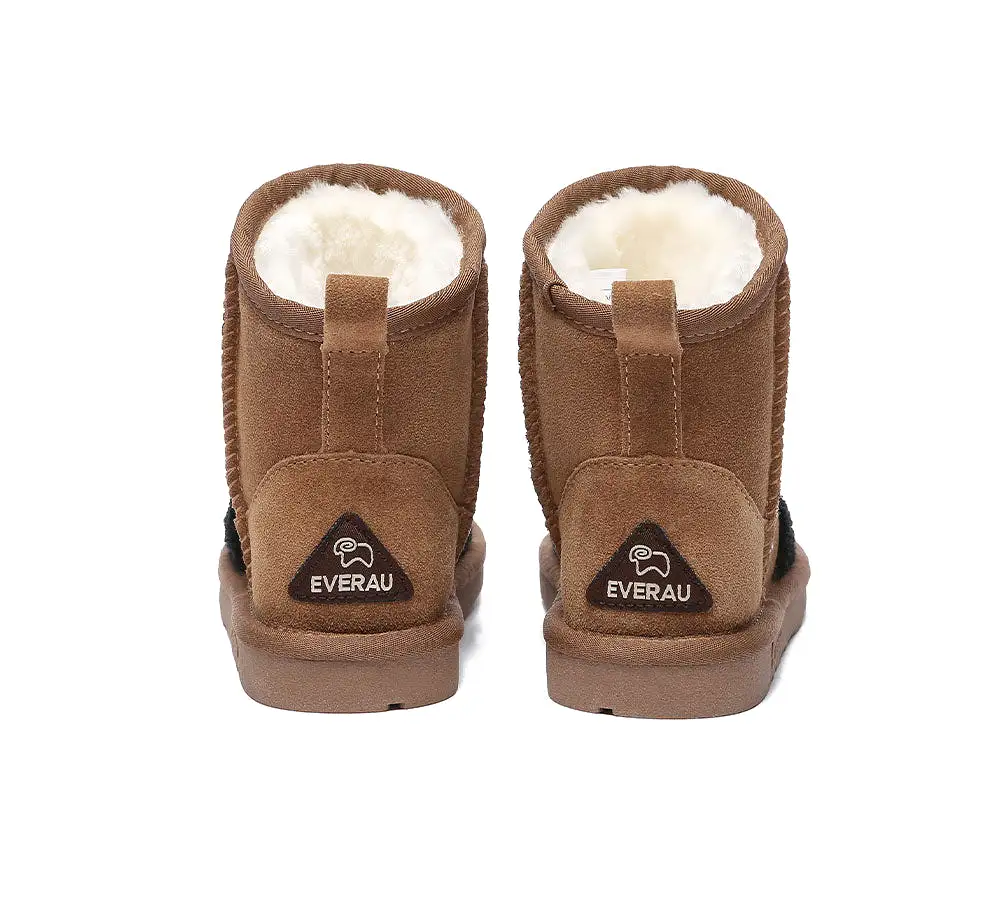 EVERAU Kid Sheepskin Boots Tiger Kids Plus