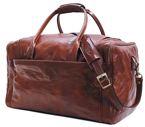 Floto Leather Cargo Duffle Bag Carryon Travel Bag Large