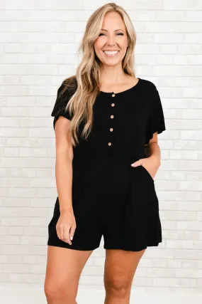 For The World Romper, Black