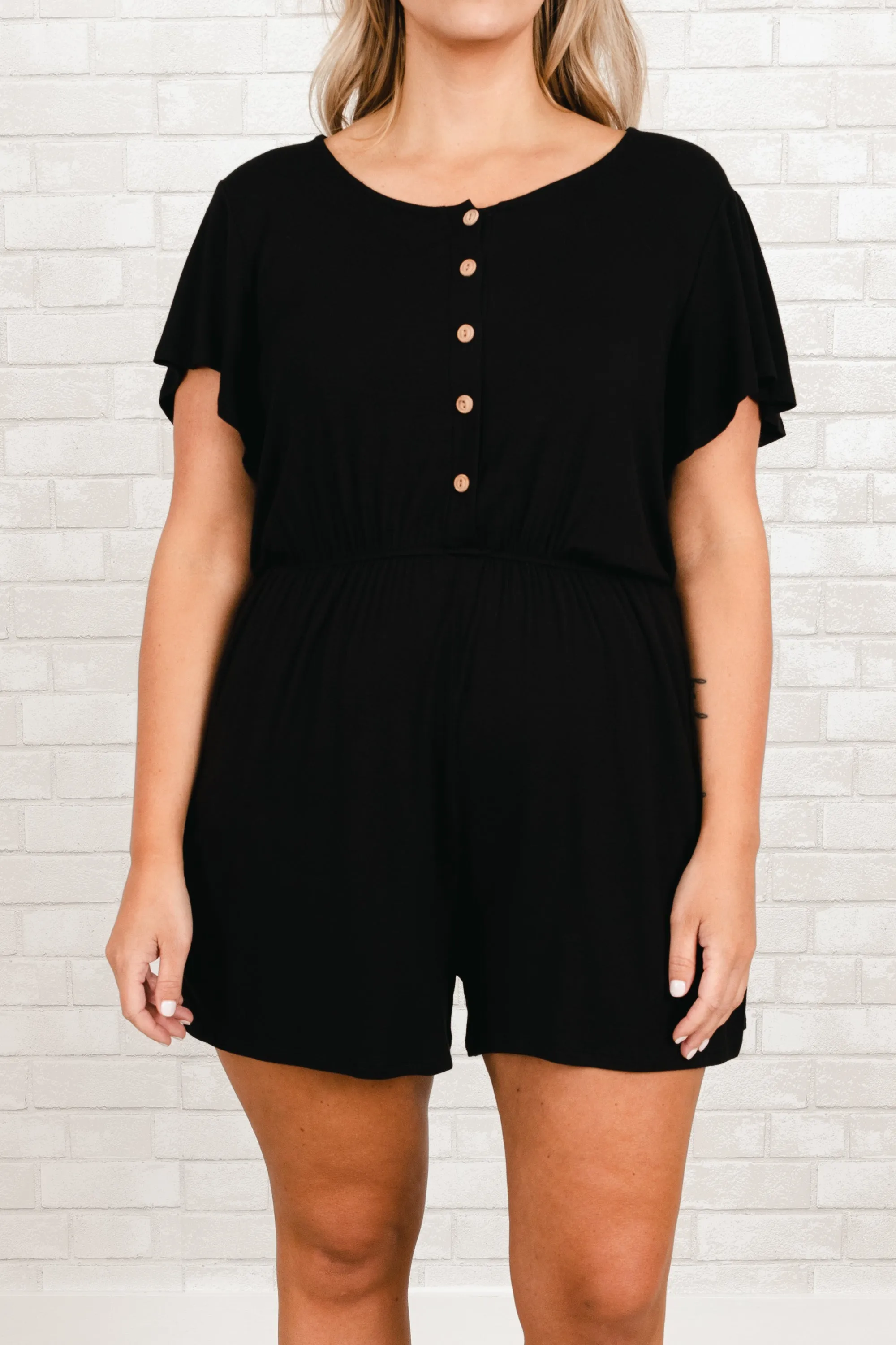 For The World Romper, Black