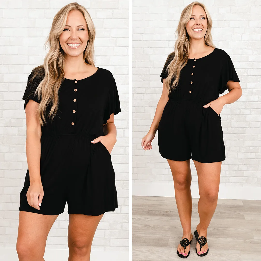 For The World Romper, Black